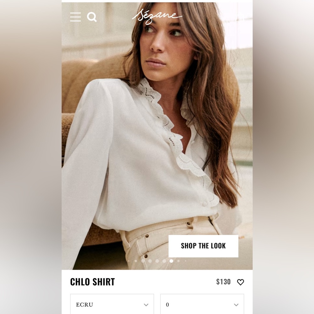 Sezane Chlo shirt size FR 32 (US 0)